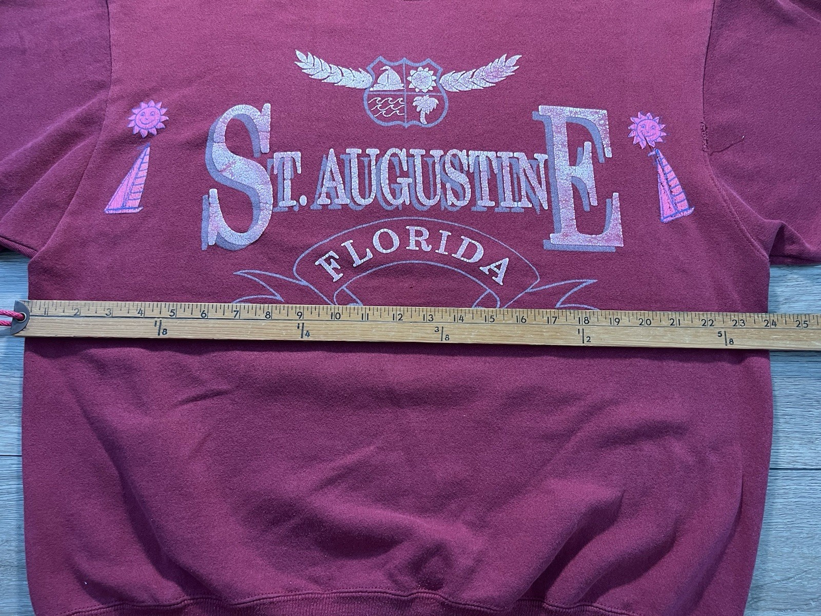 Vintage St. Augustine Florida Red Pullover Sweats… - image 4