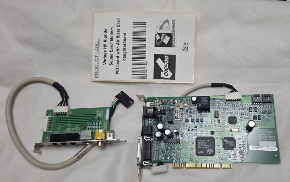 VINTAGE HP Riptide Sound Card Modem PCI RiserBoard w/ AV RiserCard Daughterboard - Image 4 of 4