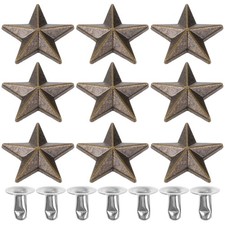 10 Pcs Star Studs for Clothing Rivet Set Leathercraft Metal Crafting DIY