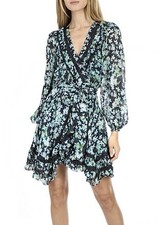 Zimmermann Moncur Wrap Mini Dress – Size 1 (AU 10) – Meadow Floral – Lace Trim