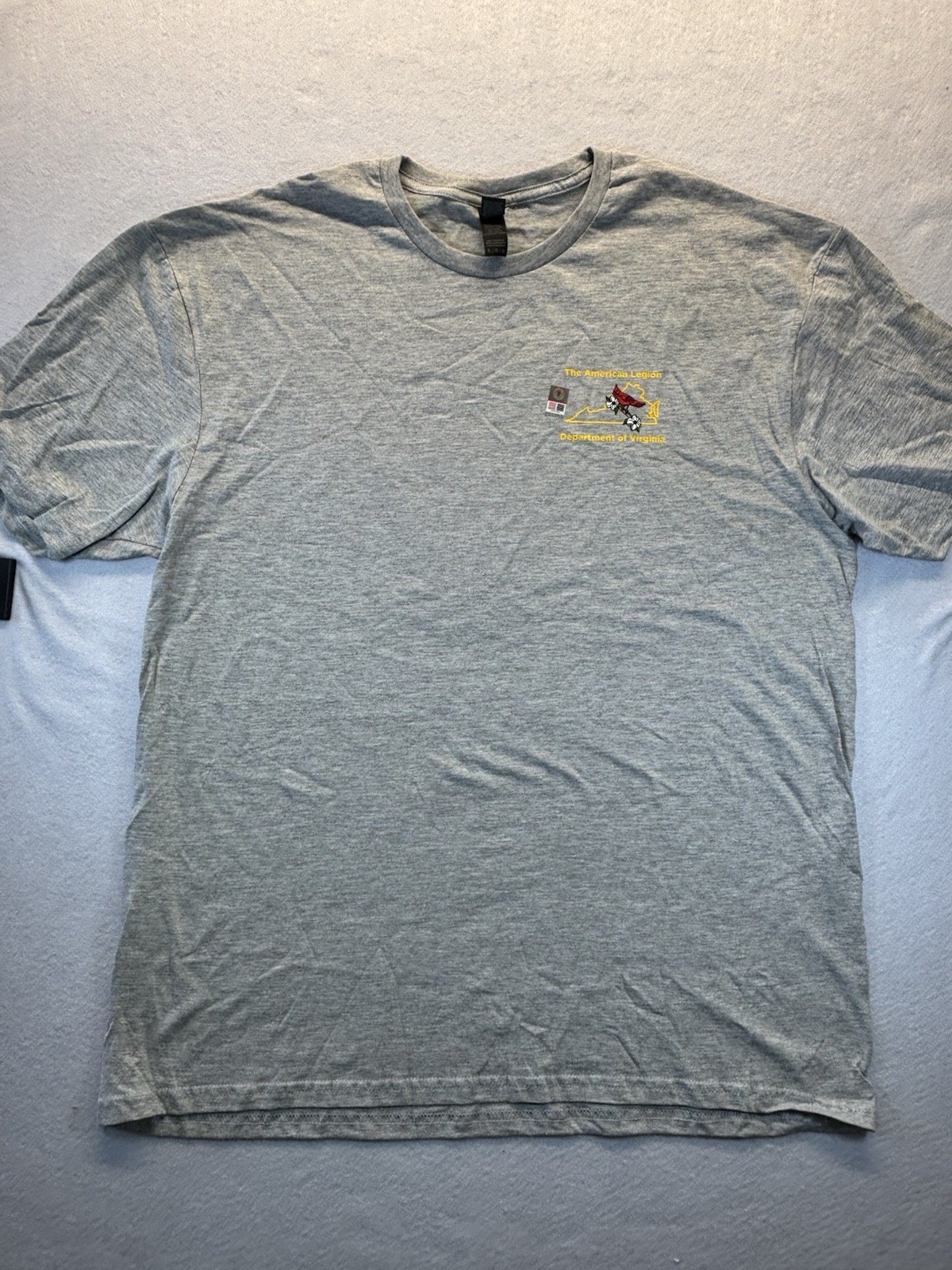 American Legion Department of Virginia T Shirt Mens XL Gray Gildan Soft style