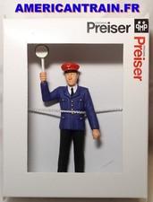 Figurine chef de gare avec signal levé 0240007 échelle G 1/22,5 Preiser