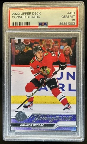2023-24 Upper Deck Connor Bedard Rookie Young Guns RC #451 Blackhawks PSA 10