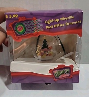 Vintage 2000 Grinch Light Up Whoville Post Office Christmas Ornament