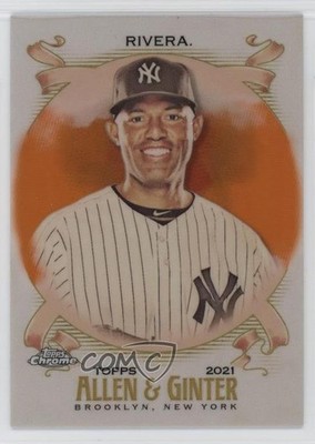 2021 Topps Allen & Ginter Chrome Orange Refractor 2/25 Mariano Rivera HOF 4f5