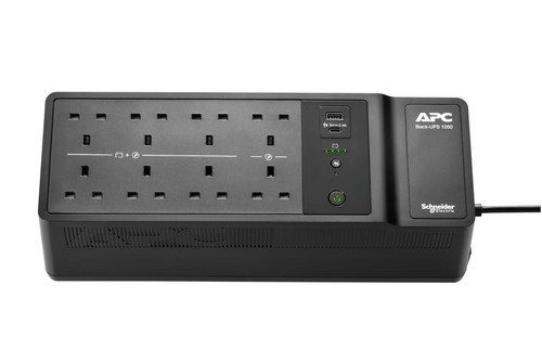 APC UPS for Home, 1050V Battery Backup with AVR, 8 British Outlets, 2 USB Ports