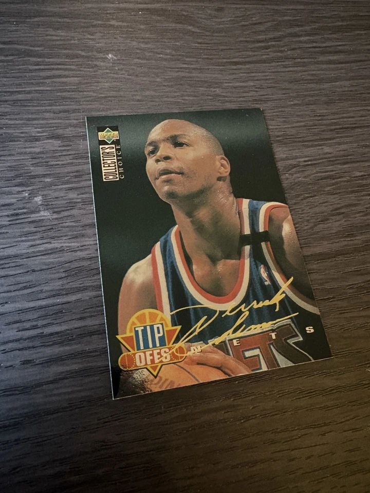 Upper Deck Collector's Choice 1994 puntas lámina de oro firma Derrick Coleman Foto 3 de 4