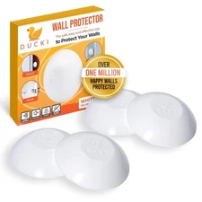 Ducki Wall Protectors -4 Pack White- Self Adhesive, Reusable Solution for Sto...