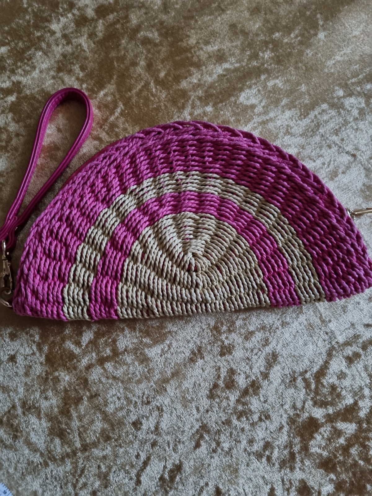 Stylish Hot Pink Half Moon Summer Clutch Bag by Nooki London image 3