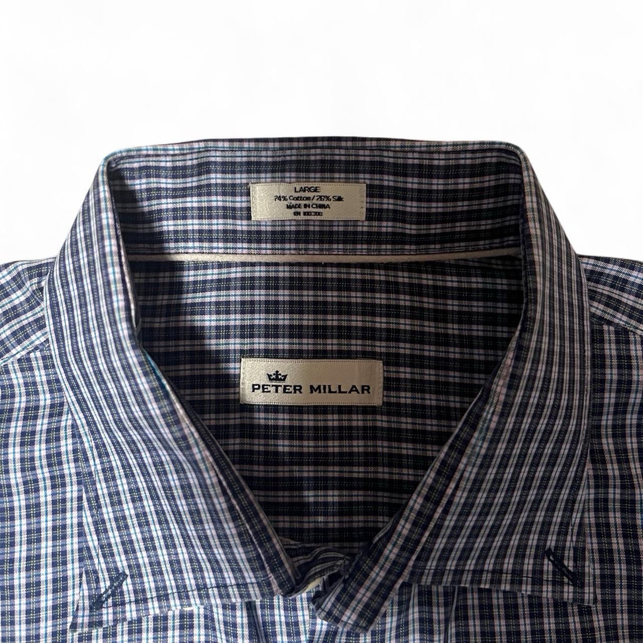 Peter Millar Large blue and white button down shi… - image 2