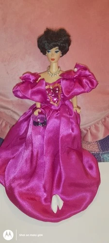 Sindy Doll Vintage Satin Fuschia Gown Dress 1980s Combine Postage