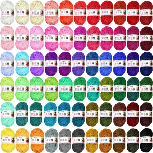 66 Pcs Acrylic Yarn Assorted Colors for Knitting and Crochet - product listing photo