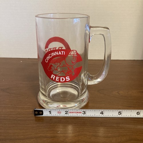 Vintage MLB Cincinnati Reds Collectible Glass Mug Cup - Picture 11 of 11