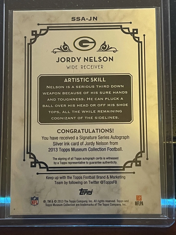 2013 museum collection jordy nelson auto /5 - Image 2 of 3