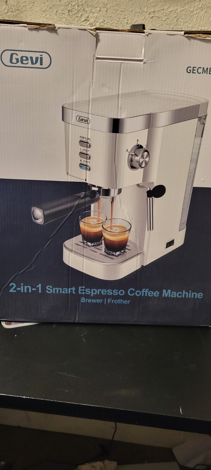 Gevi Coffee Maker GECME022U Expresso Machine 20 Bar with Milk Frother