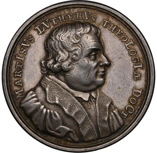 Germany 1717 - MARTIN LUTHER - Nurnberg Reform. Ann. - Silver Medal - NGC AU58