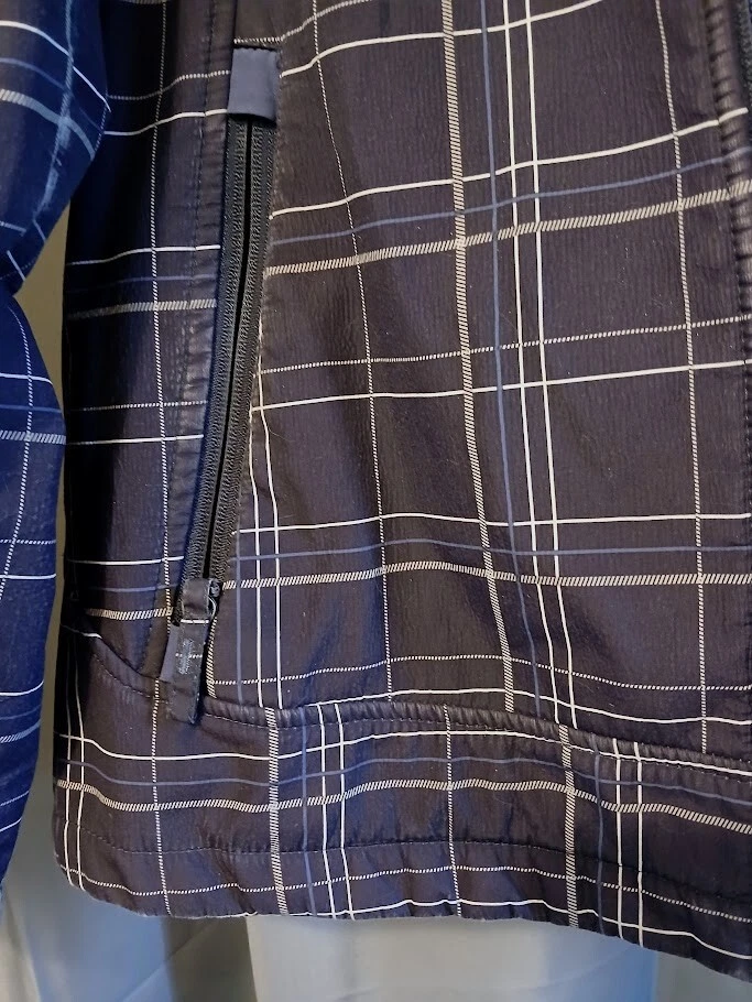 FREE COUNTRY 抓绒衬里冬季外套夹克女式 M 全拉链紫色格子 — 第 2/4 张图片