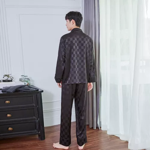 Luxus Herren Seide Satin Pyjama Set Weich Pyjama Langarm Nachtwäsche Loungewear - Bild 57 von 74
