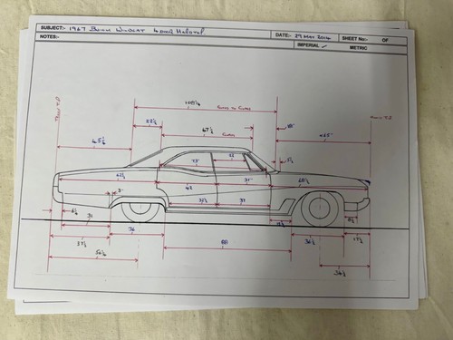 Buick Wildcat 1967 cupé Brooklin modelos BRK215 patrón dibujos y notas - Imagen 2 de 9
