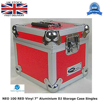 1 X NEO Aluminium RED DJ Flight Case to Store 100 Vinyl Single 7'' Records STRONG