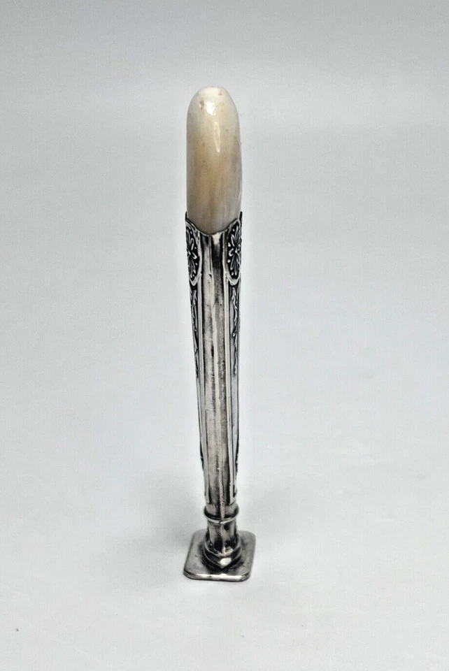 Sello monograma sello cera madreperla plata esterlina francesa antigua 19c. Foto 2 de 4