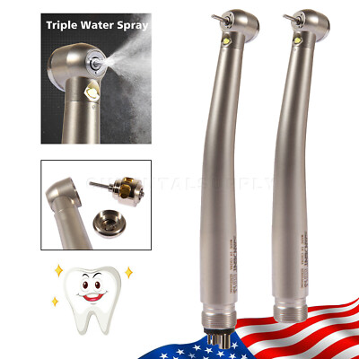 Dental Push Fast High Speed LED Handpiece Ceramic Turbine 4/2 Holes Air Turbine