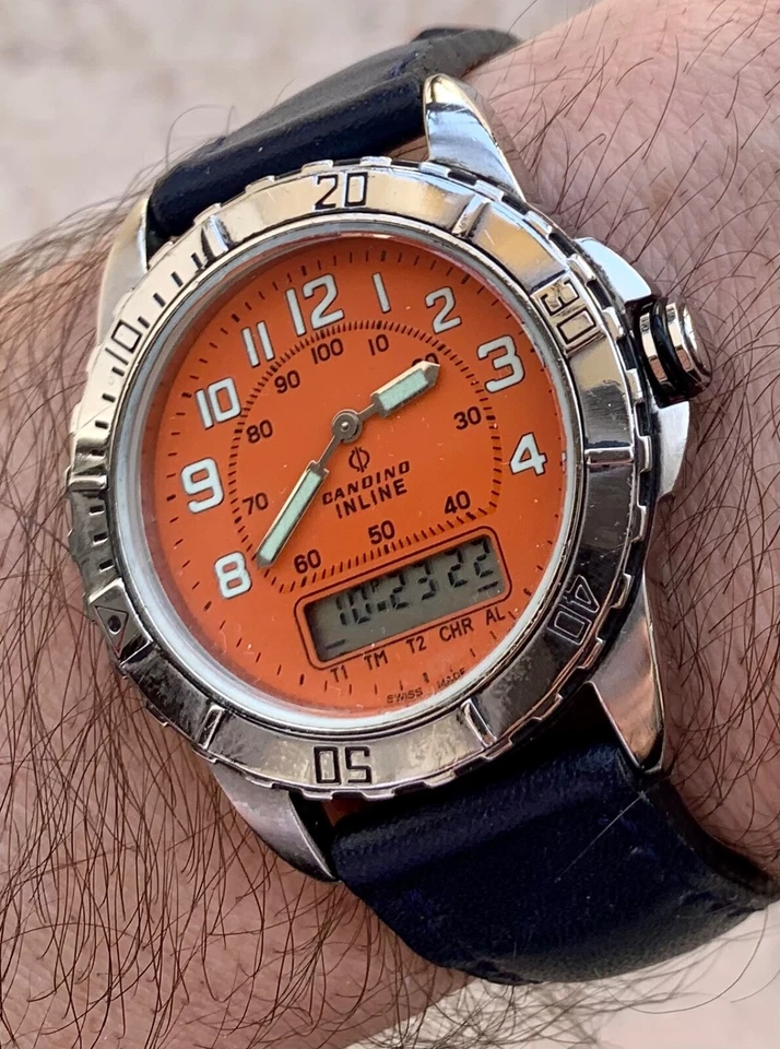 ✅ CANDINO Inline - Analog/Digital/Alarm - RARE Swiss Wristwatch ✅ - Image 4 of 4