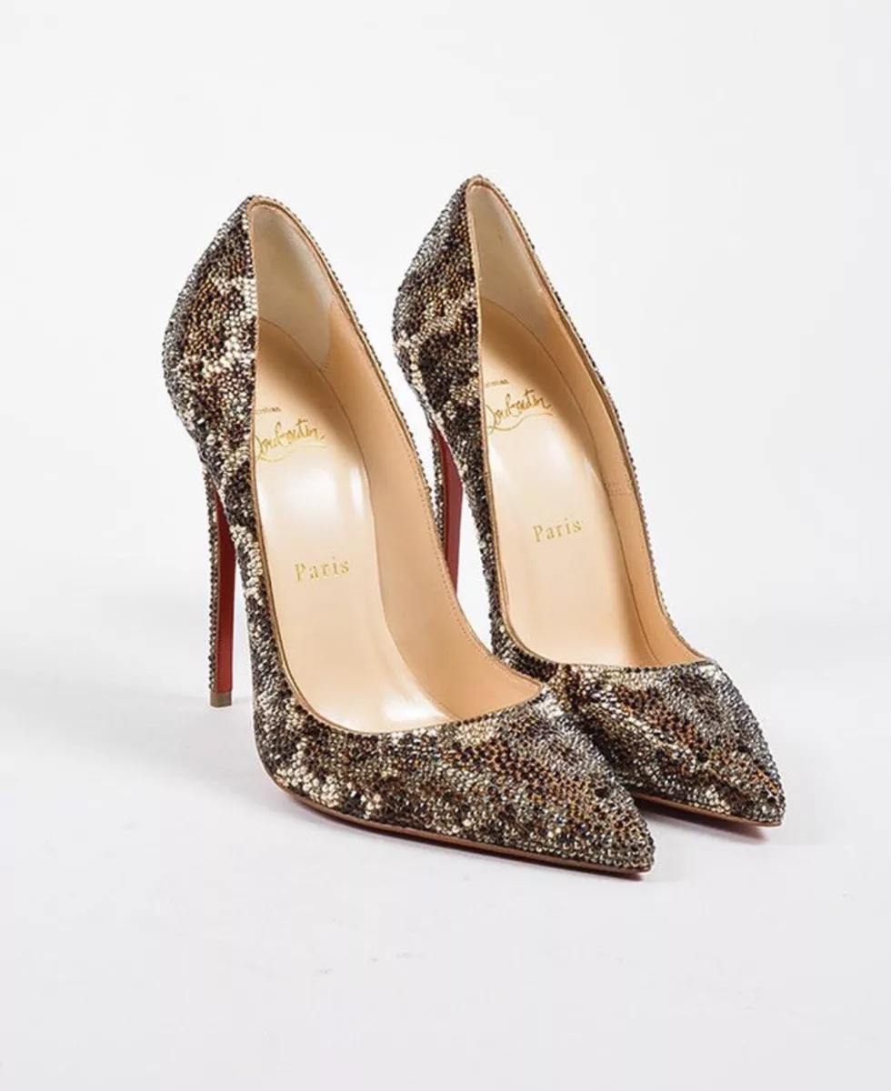 CHRISTIAN LOUBOUTIN So Kate Leopard Crystal Strass Heels