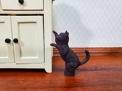 Buy Dollhouse Kitty Cat Dark Brown Playful Reaching 1:12 Scale Miniature Pet