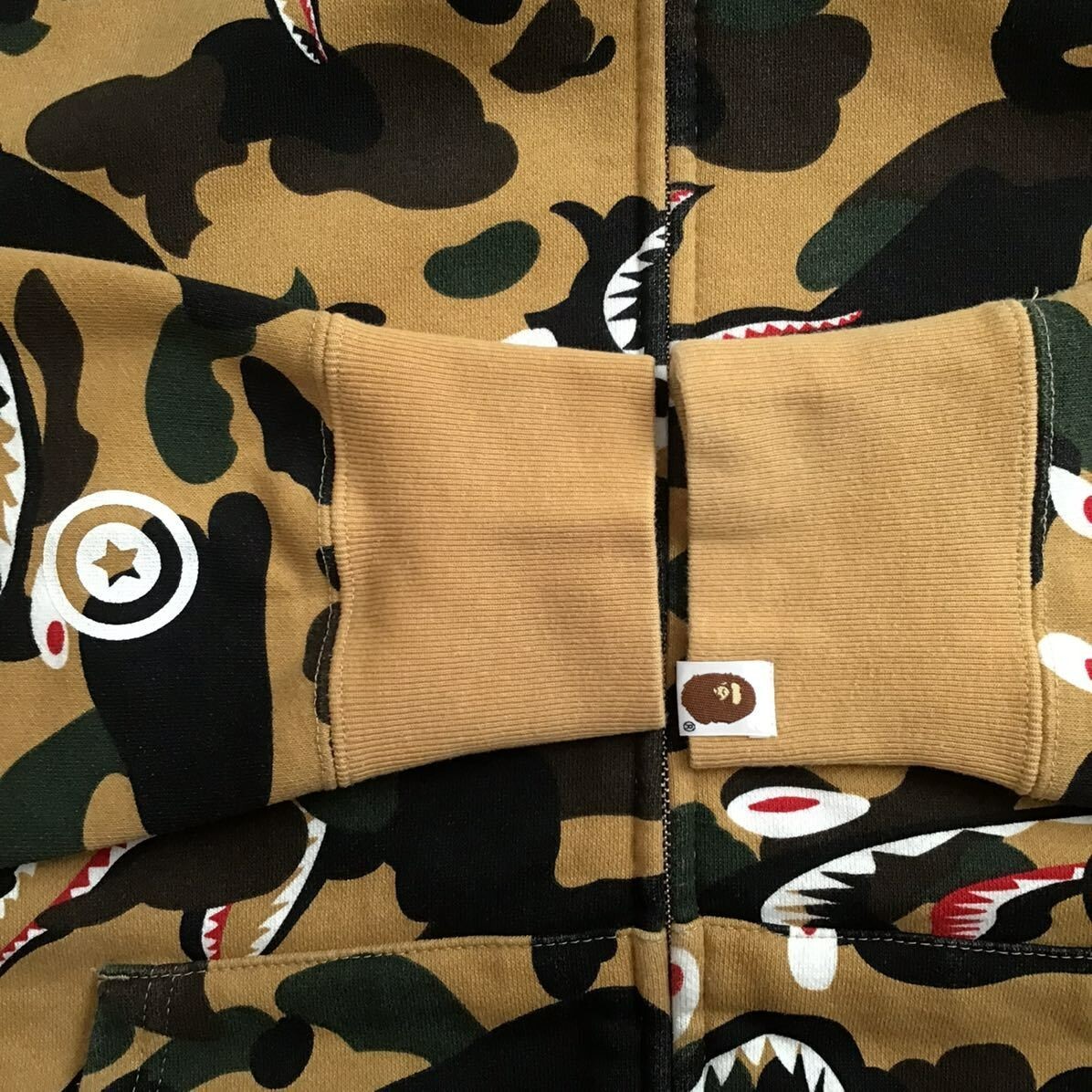 完売品 BAPE 1ST CAMO SHARK HOODIE YELLOW L BAPE 1ST CAMO MULTI SHARK FULL ZIP HOODIE - YELLOW – Undefeated