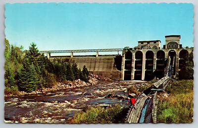 Wilson's Mills, ME, Aziscoos Dam, Aerial View, Vintage Postcard