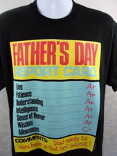 Vintage 90s Fathers Day T Shirt Men's Size XL Black Made in USA Single Stitch