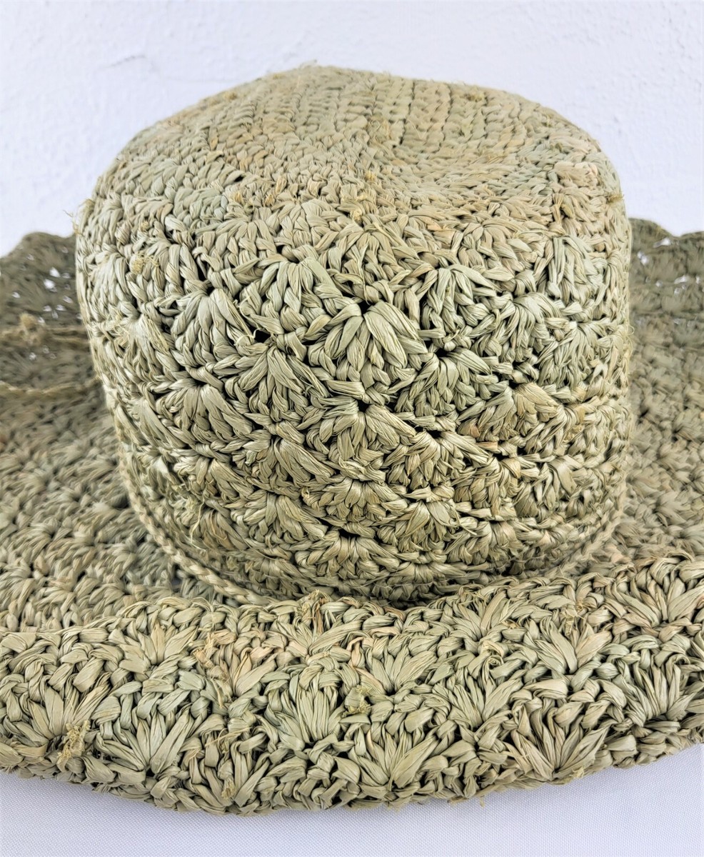 Womens Scala Straw Sun Hat Pretty Green Beach Natural Fibers  display picture 3
