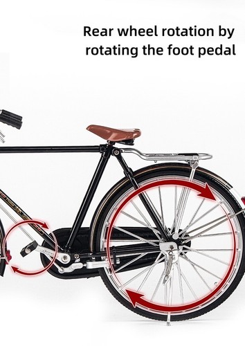 1/6 Shanghai Phoenix Vintage Traditional Bicycle Metal Model - Picture 6 of 15