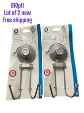 iDesign Everett Push Lock Shower Suction Double Hook Lot Of 2 New free shipping