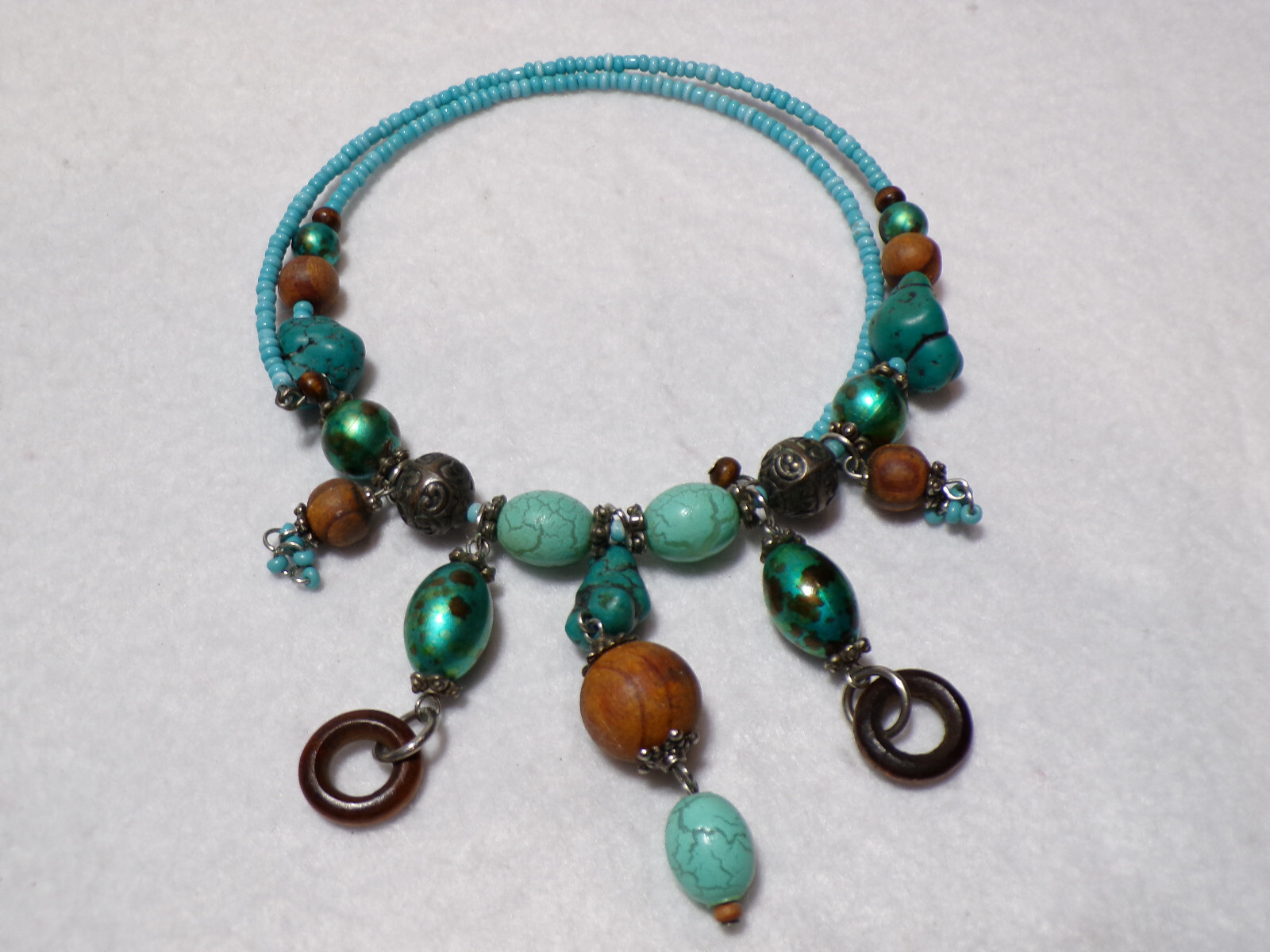 Well Made Adjustable (Spring Ring) Turquoise 20" … - image 2