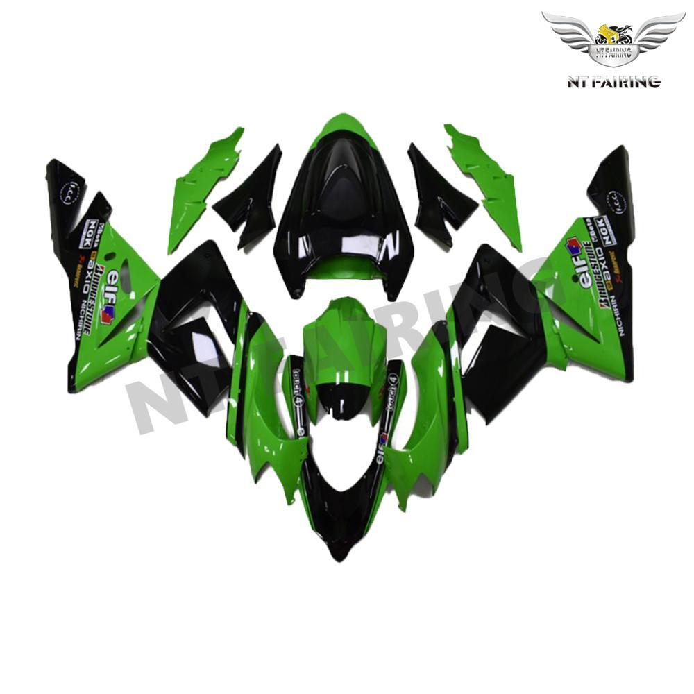 MS Fit for Kawasaki 2004 2005 ZX10R Green Black Injection Fairing
