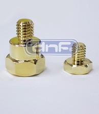 GM GMC Gold Plated Short Side Post Mount Battery Terminal Adapter Untended Bolt