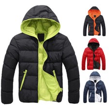 Men's Jacket Puffer Bubble Down Coat Quilted Padded Winter Warm Hooded Outerwear