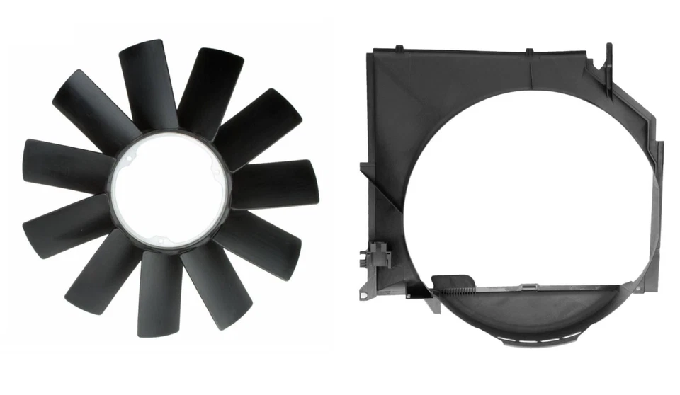 Cubierta del ventilador y hoja del motor para BMW 320i 323Ci 325Ci 325xi 328i 330Ci 420 mm Foto 3 de 4