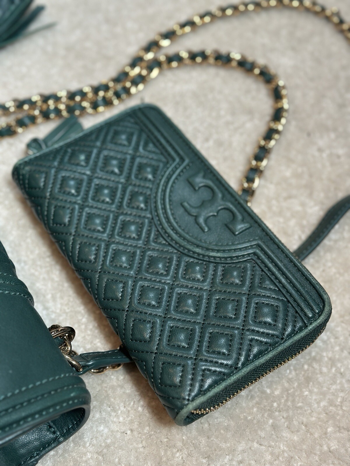 Tory Burch Fleming Convertible Shoulder Bag Quilted Logo Purse Handbag Lot image 3