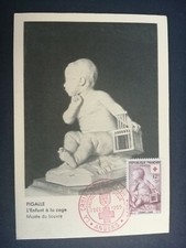 FRANCE PREMIER JOUR FDC YVERT 1048 CROIX ROUGE ENFANT CAGE 12F+3F ANGERS 1955
