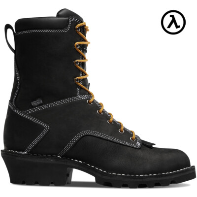 DANNER  LOGGER 8'' BLACK WATERPROOF WORK BOOTS 15431 - ALL SIZES - NEW