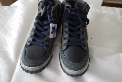 Lico Jungen Stiefelette Stiefel blau/grau Reißverschluss Gr.34#