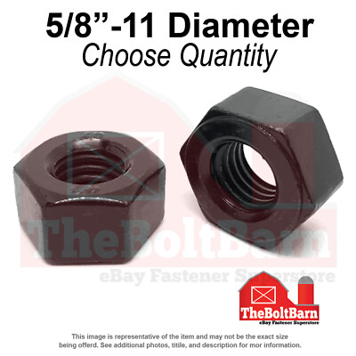 5/8''-11 Grade 2H Structural Heavy Hex Nuts Plain Coarse Thread (Pick Quantity)