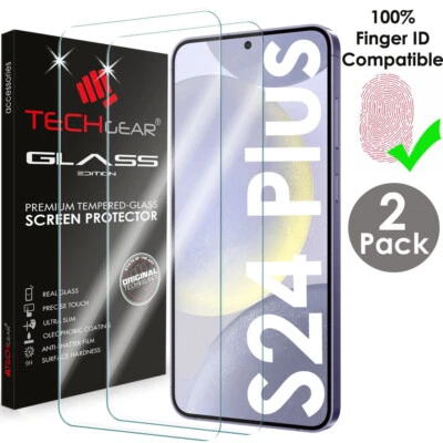 2x TECHGEAR FingerID TEMPERED GLASS Screen Protector For Samsung Galaxy S24 Plus