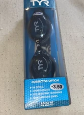 TYR Corrective Optical Swim Goggles -3.50 Smoke Lens Durafit Adjustable NEW
