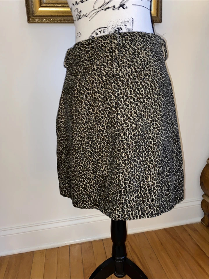 HAROLD'S Leopard Animal Print Corduroy Cotton Blend Skirt Size 6 Womens EUC rwei - Image 4 of 4