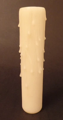 LAMP NEW 5" IVORY PolyBeesWax Chandelier Candelabra Candle Cover with DRIPS CC903I
