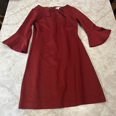 NEW YORK & COMPANY Red Fit and Flare Dress Woman Size Medium Below Knee  Quilted | eBay